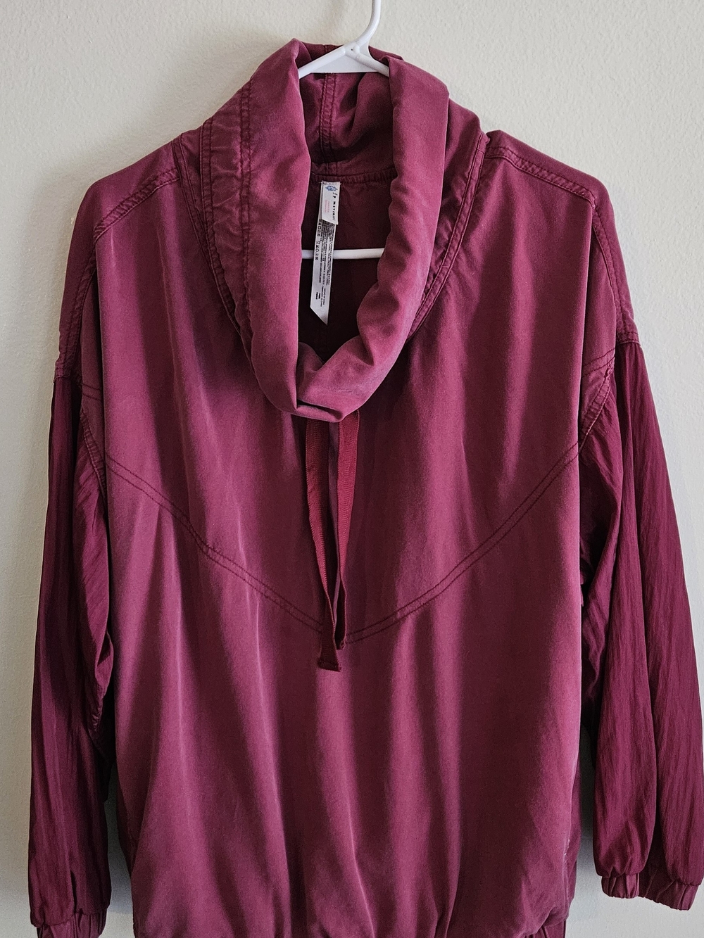 Free People Movement Pullover/ Windbreaker in Deep Berry( Geapsy Rouge). Fall